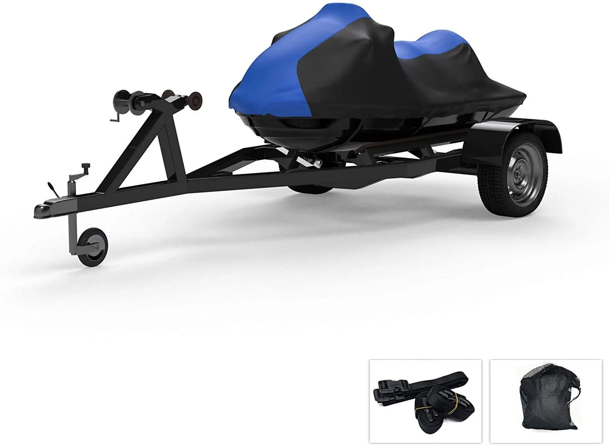 Gray/Black Trailerable Jet Ski Cover with Trailer Straps and Storage Bag D496536