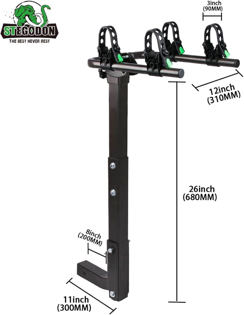 2 Bike Hitch Rack 2'' Hitch Receiver Heavy Duty Bicycle Carrier Racks Hitch Mount Double Foldable Rack Pack of 2 F1033