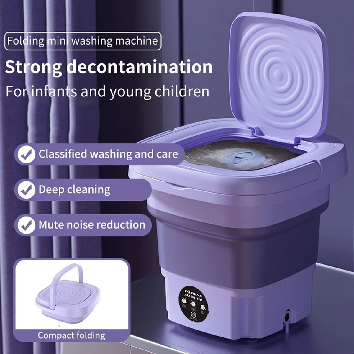 8L Folding Portable Mini Washing Machine E822562