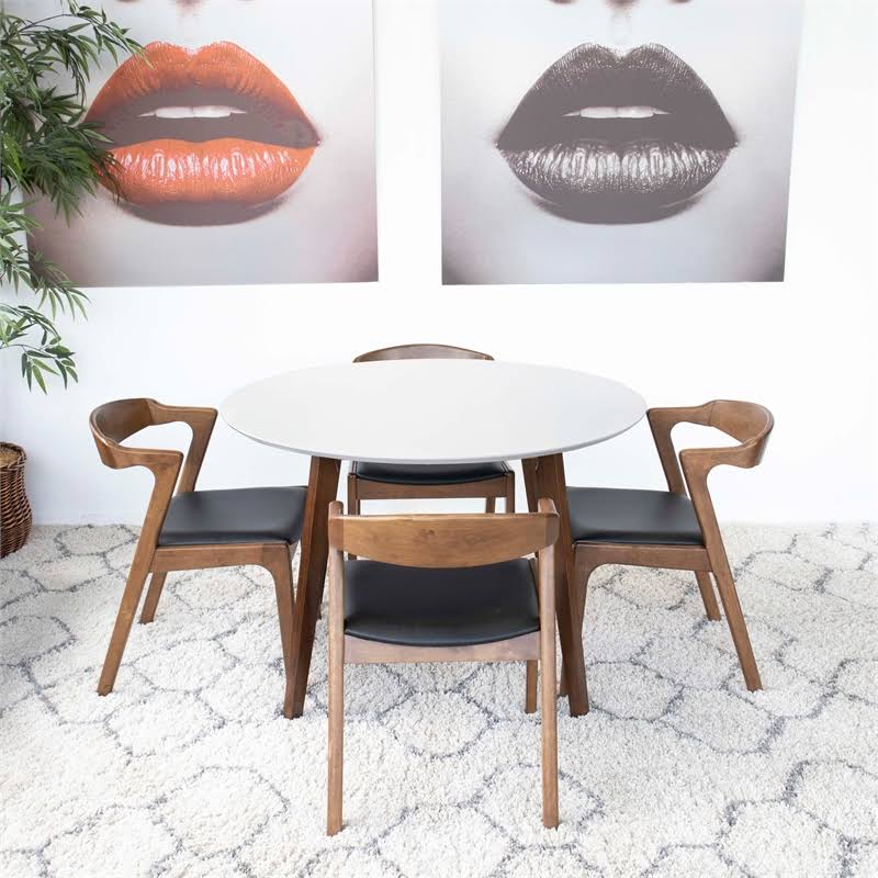 Black PU Leather Dining Chair (Set of 2) V667