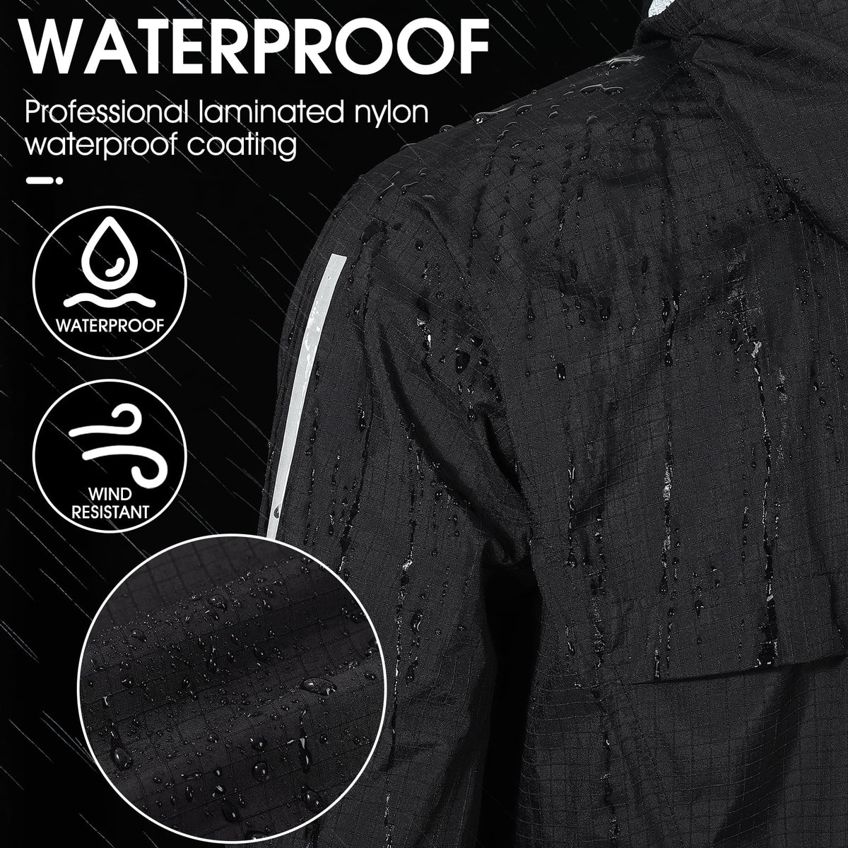 Black Windproof Cycling Jacket S10587