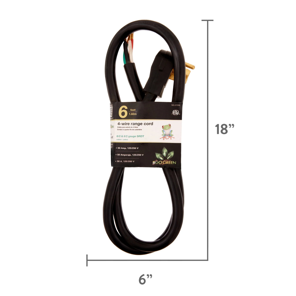6' 4-Wire Range Cord, 50 Amp Y40639