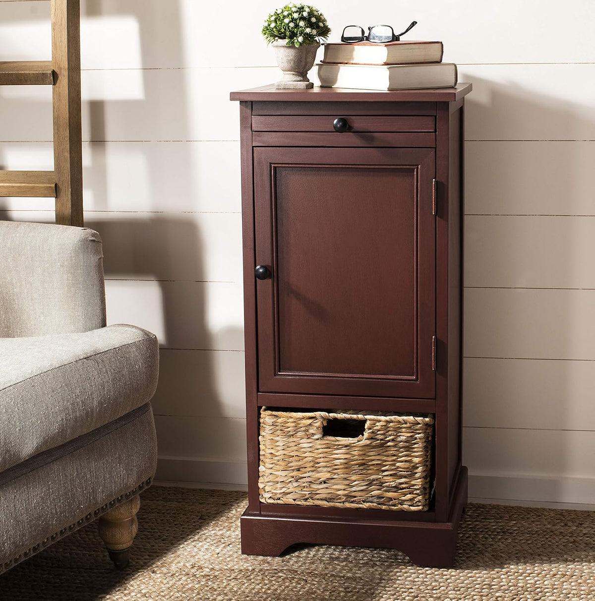 Vintage Grey Tall Storage Unit Q734912
