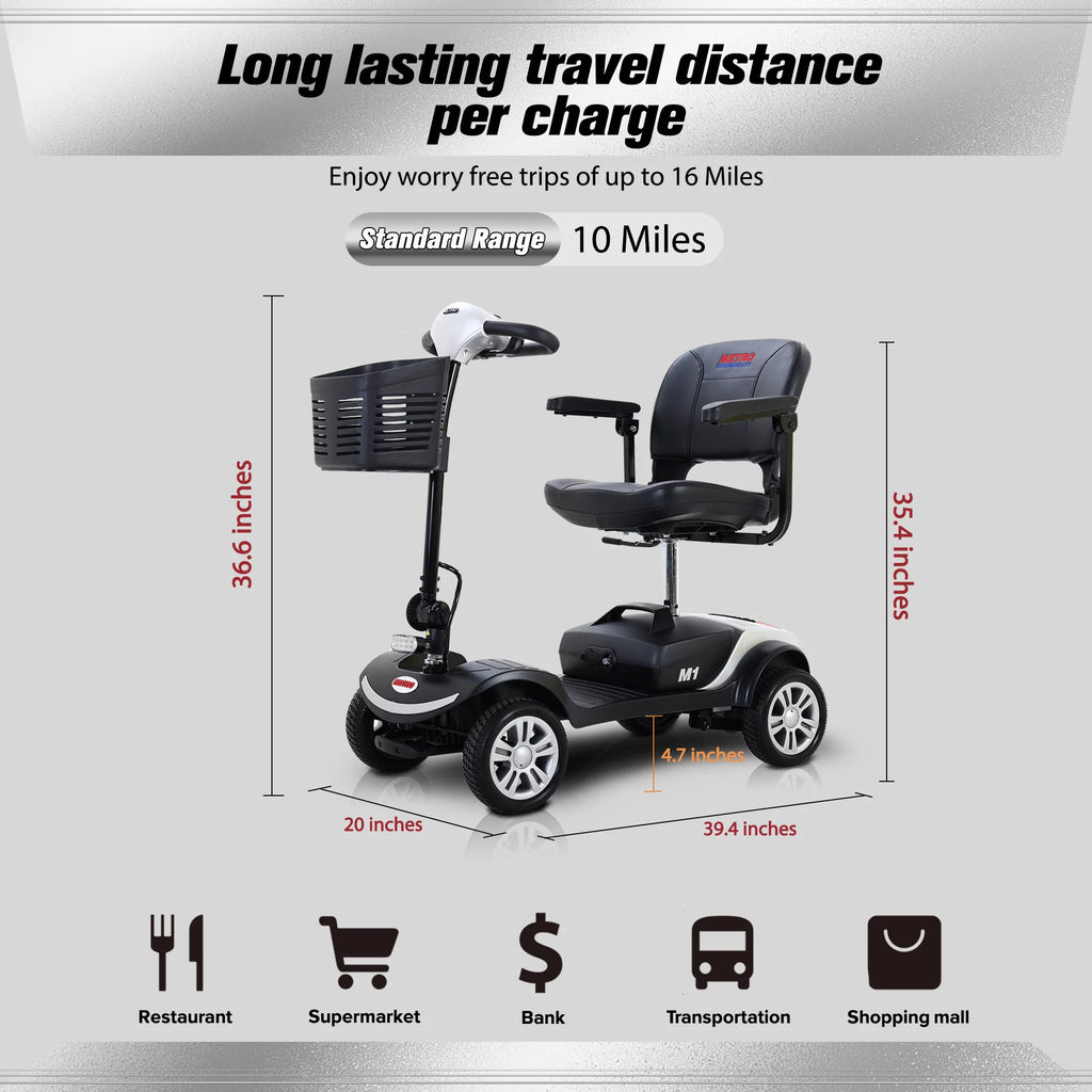 Powered Folding Mobility Scooter with Basket & Headlight U997