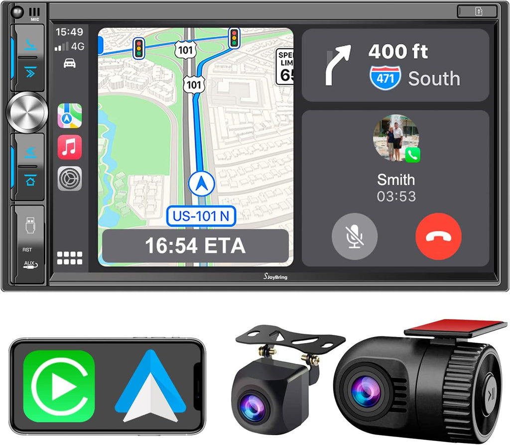 7 Inch Car Stereo with Dash Cam and AHD Backup Camera K24868