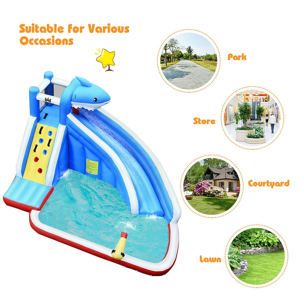 Inflatable Water Slide Bounce House Castle Splash Water Pool J76279