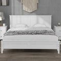White King Size Solid Wood Platform Bed J45832
