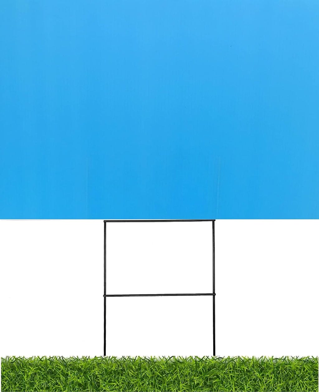 10 Pack Light Blue Blank Signs 18''x24'' x 4 mm with 10 Wire Stake 10''x24'' x 9 Gauge J328