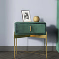 Green Velvet Upholstered Nightstand with Drawer I63262