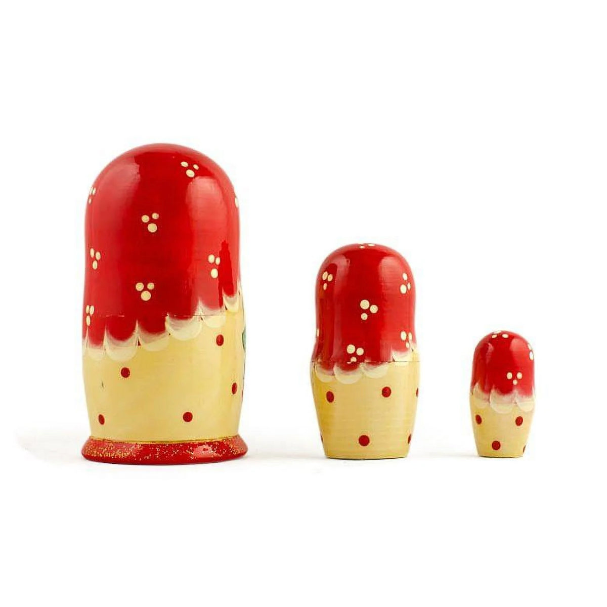 Set of 3 Wooden Nesting Dolls Matryoshka 3.5 Inches D194