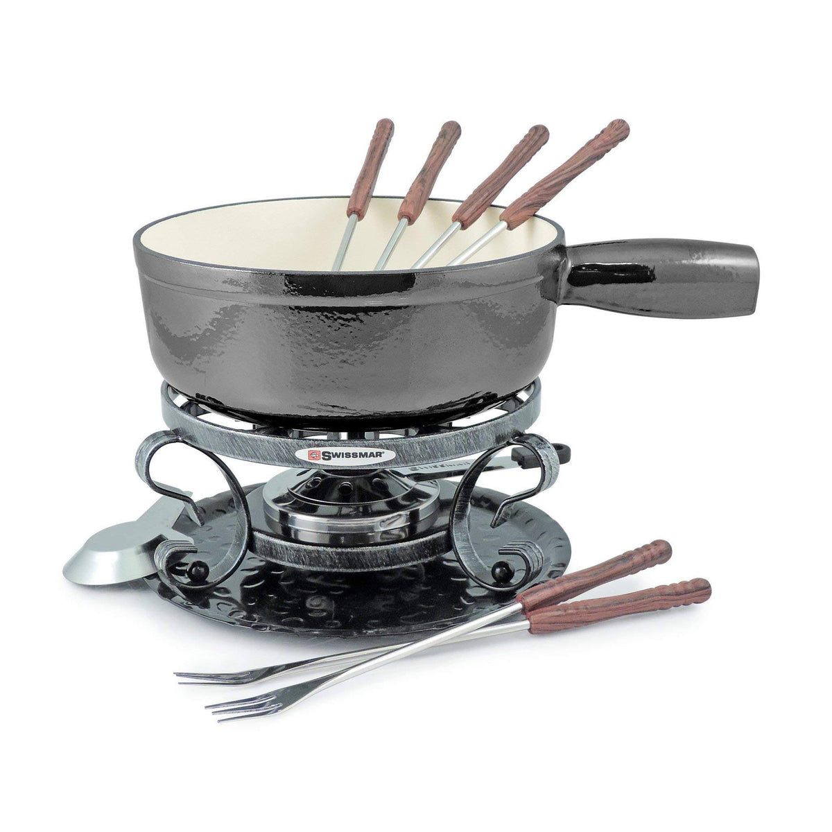 9-Piece Metallic Black Fondue Set K147860