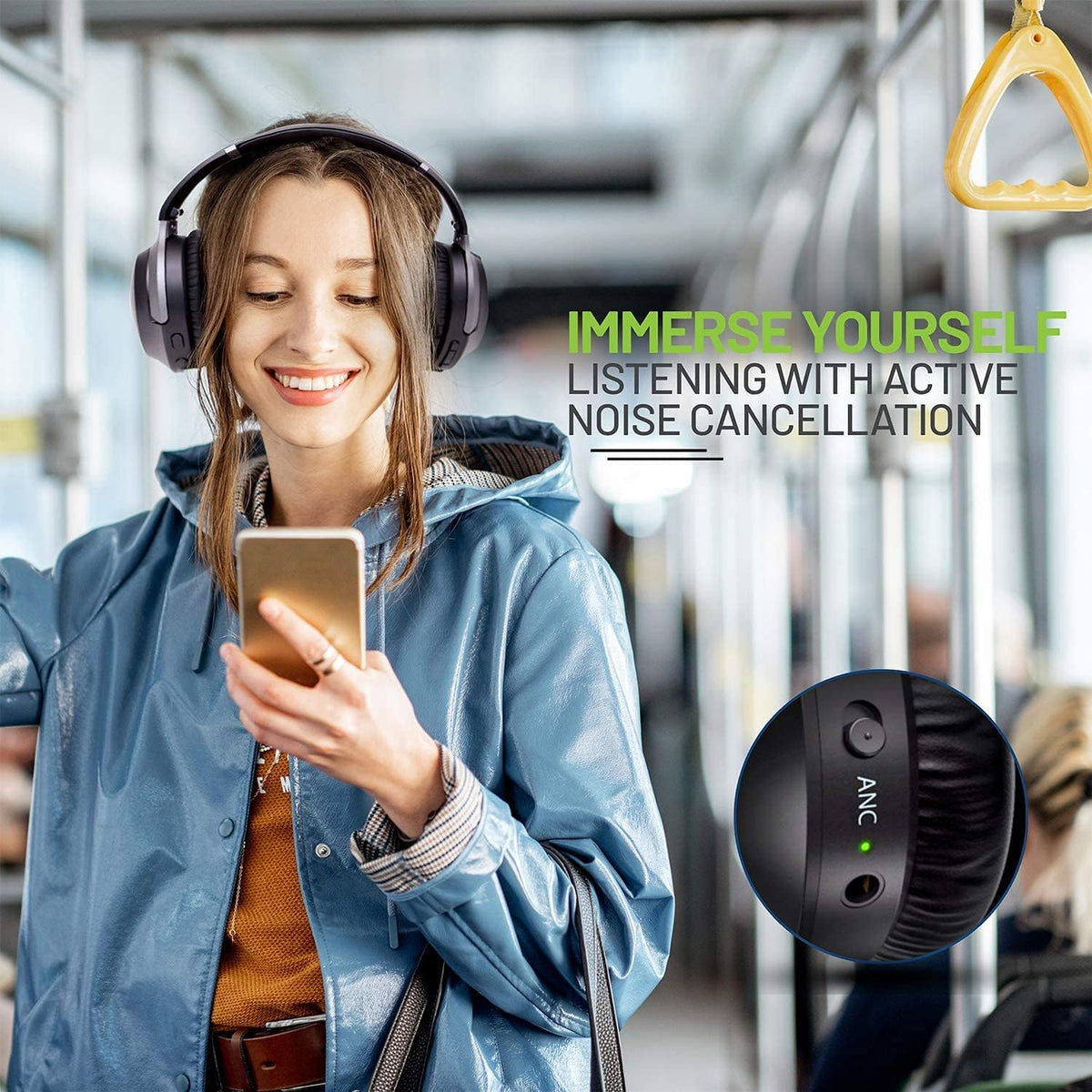 Wireless Noise Cancelling Headphones with Charging Dock Base, Bluetooth 5.0 Headset with Boom Mic W87158