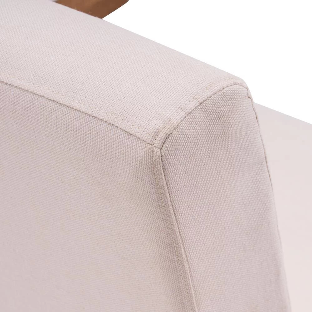 Beige Accent Chair with Wood Legs C4851