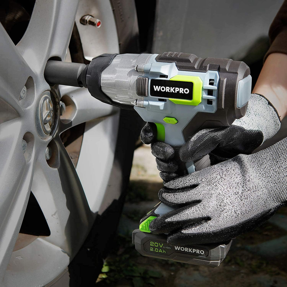 20V Cordless Impact Wrench, 1/2-inch, 320 Ft Pounds Max Torque, 2.0Ah Li-ion Battery with Fast Charger, Belt Clip R683262
