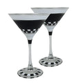 Black and White Checkered Martini Glass J163716