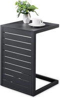 C Shaped Aluminum Side Table Dark Grey E168326