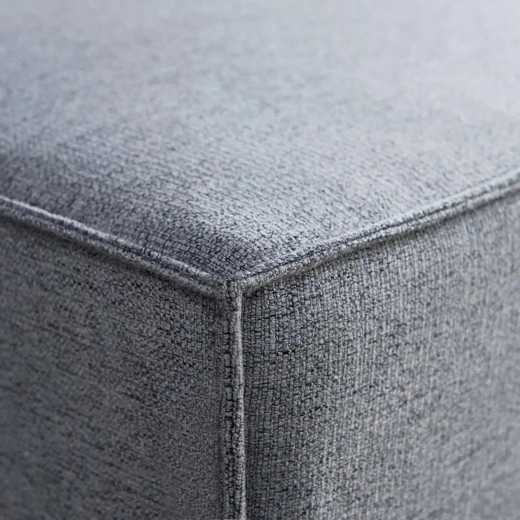 L-Shape Linen Sectional Sofa with Ottoman T59421