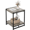 Grey Wood End Table with Storage Shelf H269