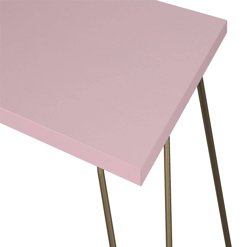 Retro Computer Desk Pink/Gold V98102