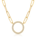 18K Gold Over Sterling Silver Paperclip Necklace, 18" + 2" Extension K9314