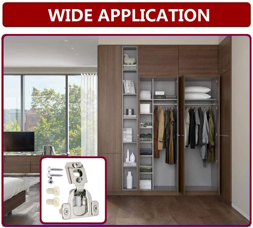 Compact Kitchen Cabinet Hinge (1/2 Overlay, 50 Pack) O269